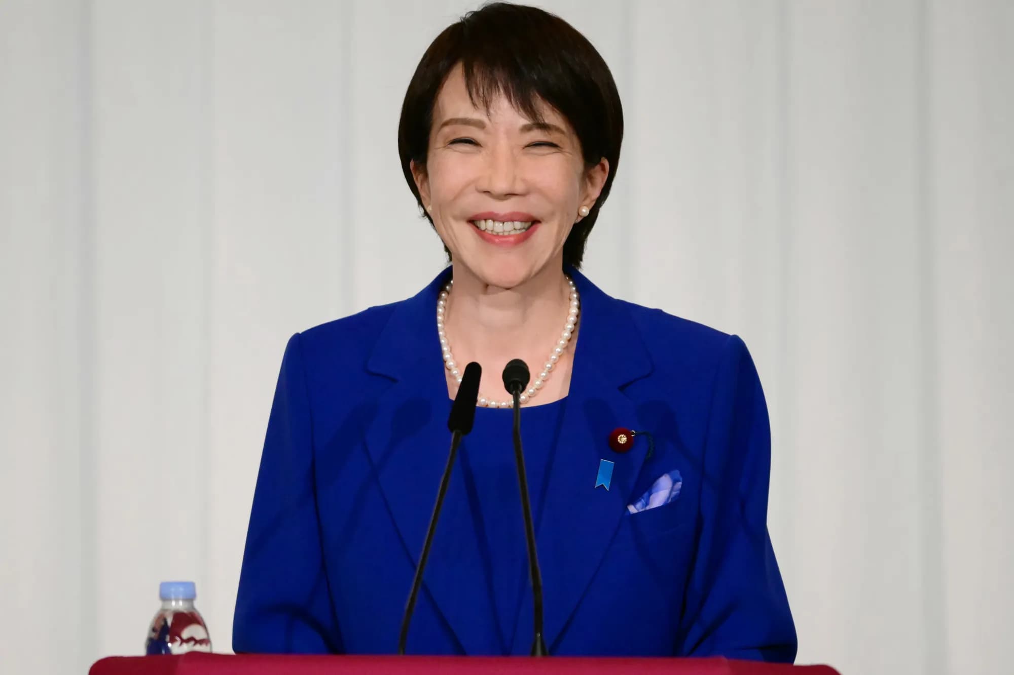 Sanae Takaichi speaks after winning Japan’s LDP leadership