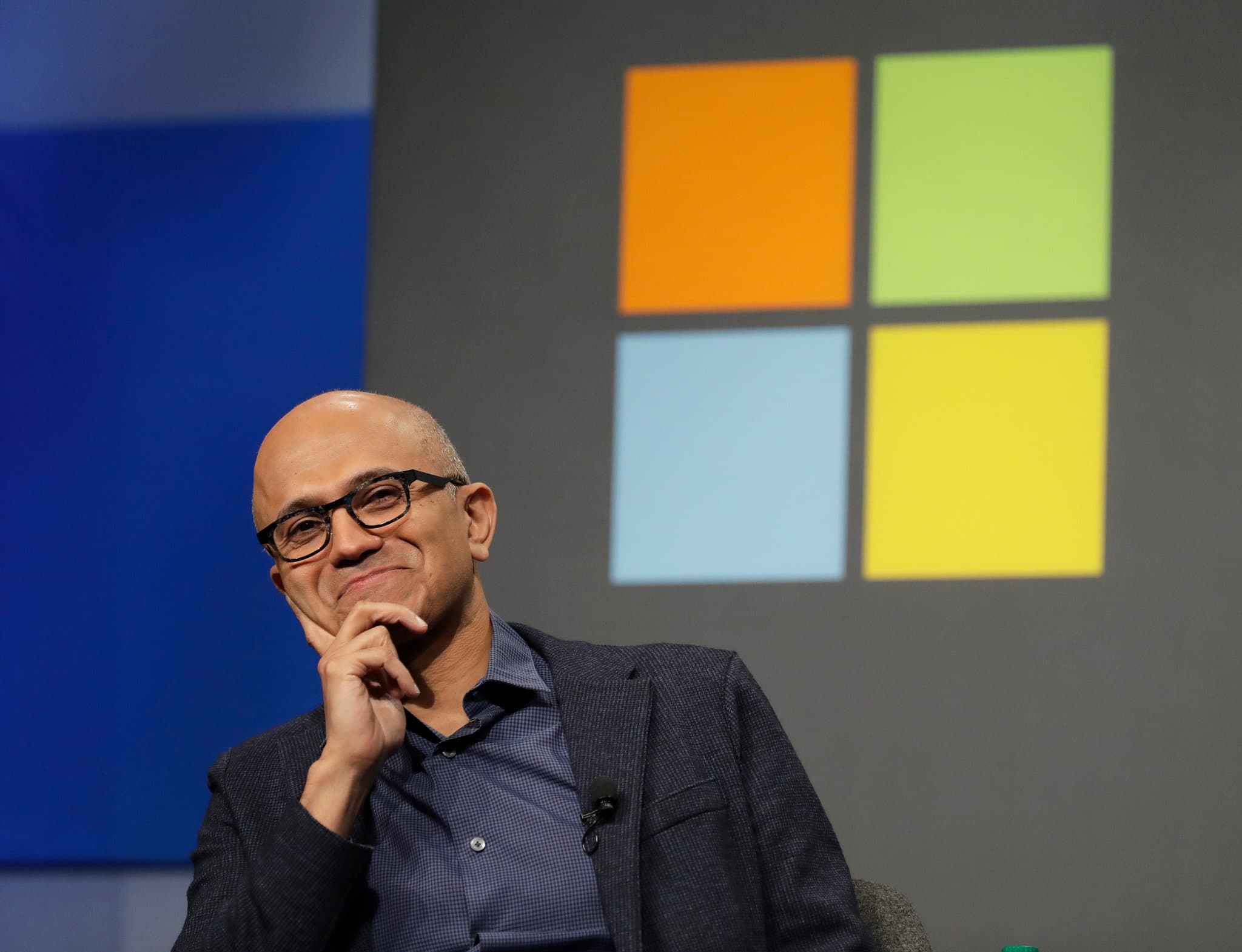 Satya Nadella during Microsoft’s AI Tour in India