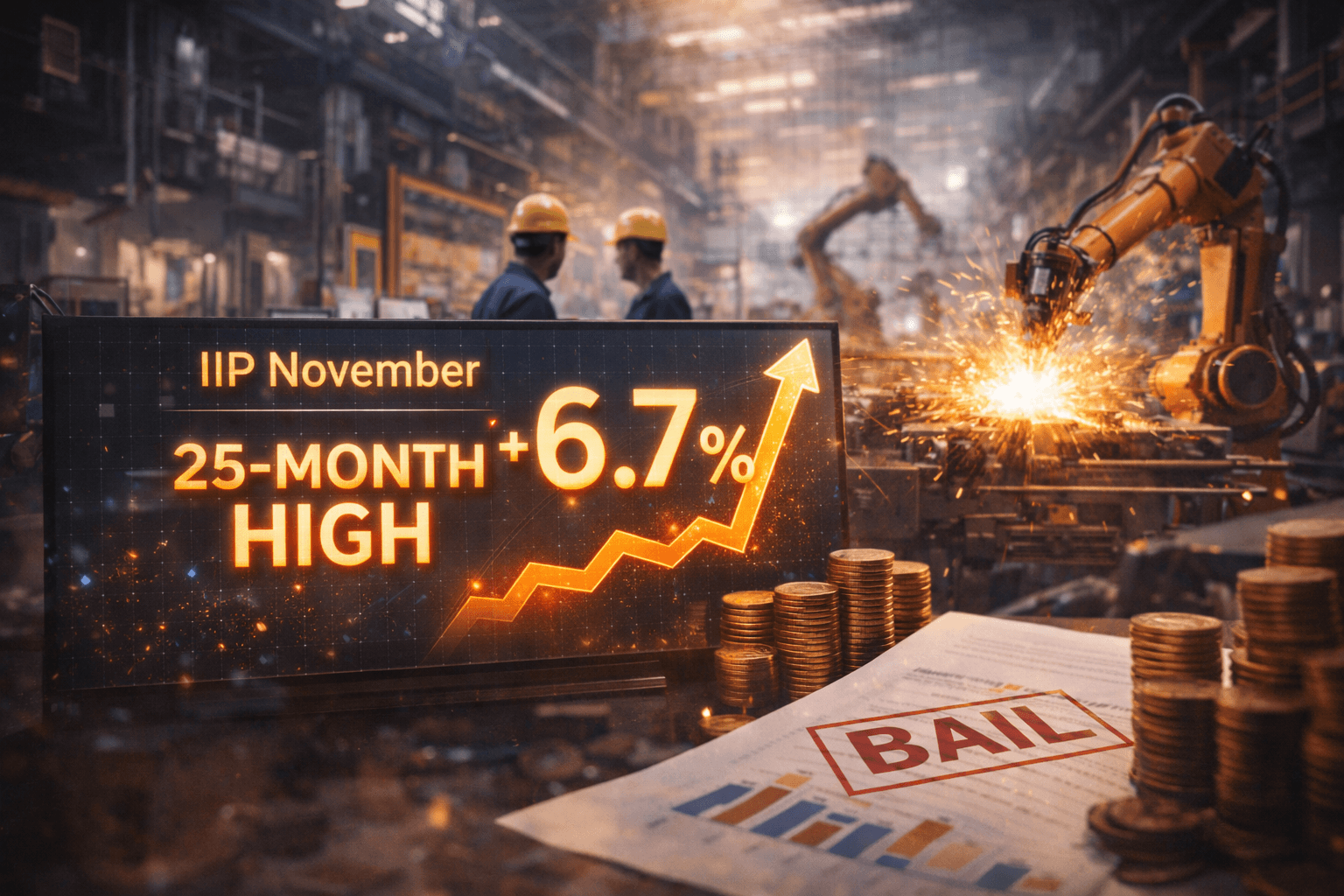 IIP rose 6.7% in November